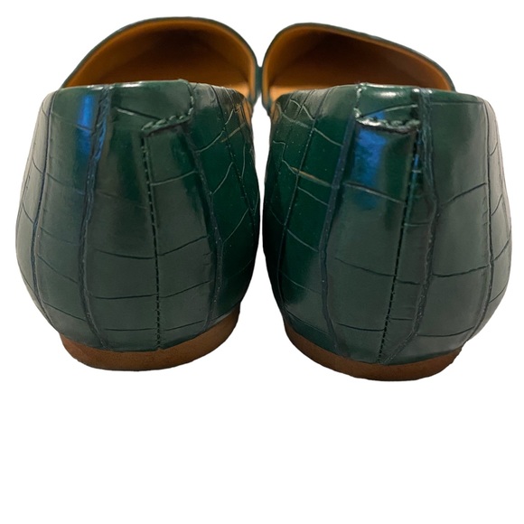 J.CREW Womens Dark Green Faux Leather Flats, Size 8 - Picture 6 of 12